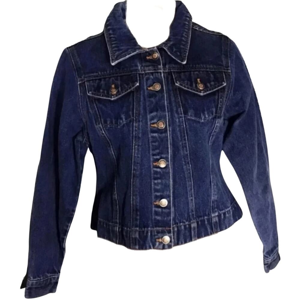 JACKET Vintage 90s y2k Department of youth blue denim jacket medium